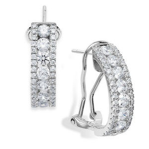 Elegant Sterling Silver Swarovski Hoop Earrings